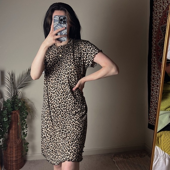 Good Luck Gem NWT Leopard Print Rib Minidress Size Large - Picture 5 of 6